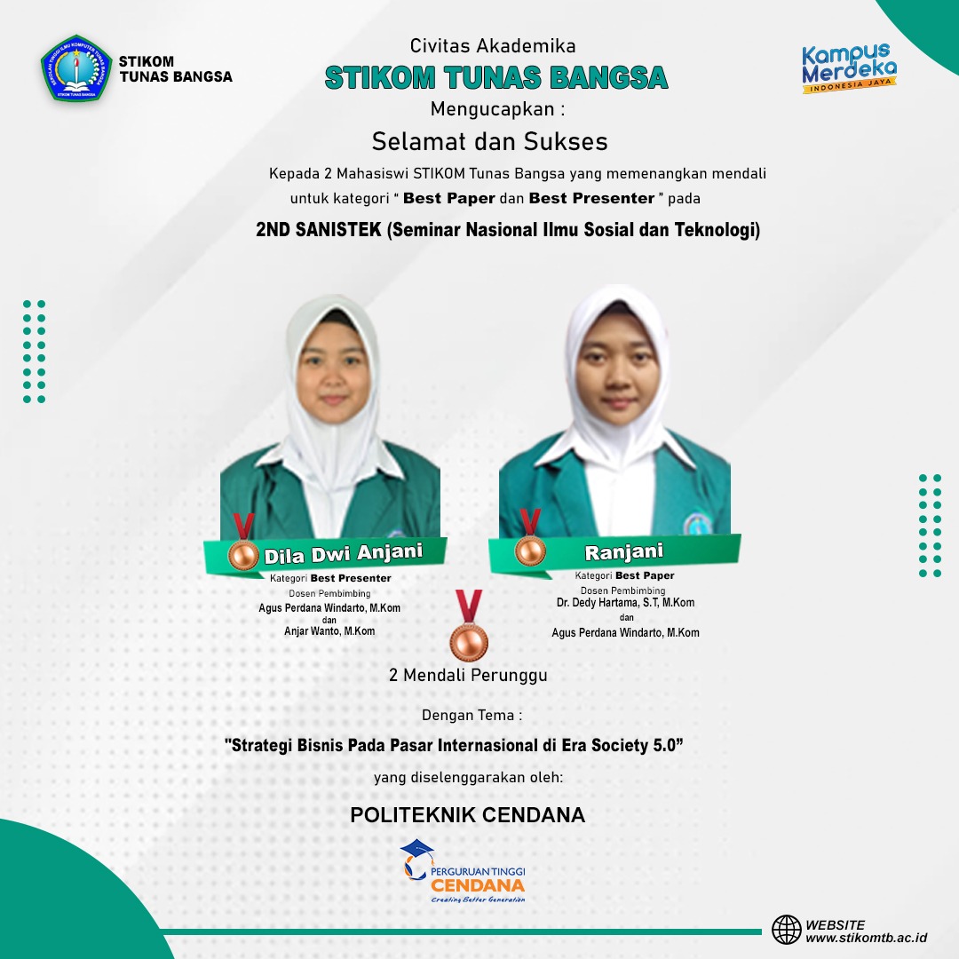 STIKOM Tunas Bangsa kembali ambil bagian dalam kegiatan Seminar Nasional Ilmu Sosial dan Teknologi (SANISTEK) 2022